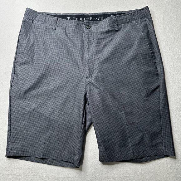 Pebble Beach Men's Performance Shorts Stretch Wicking Sun Protection Gray 38 - Picture 1 of 9